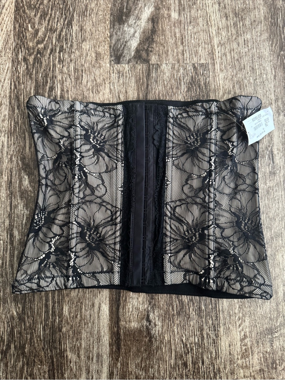 Black Floral Lace Waist Cincher Corset